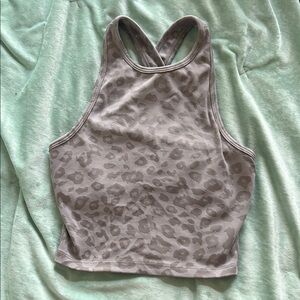 Beyond Yoga Leopard Print Racerback Crop Top